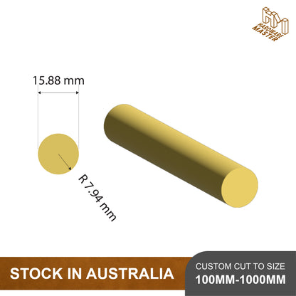 Brass Solid Rod – C385 Alloy | 15.88mm Diameter | Custom Lengths Available