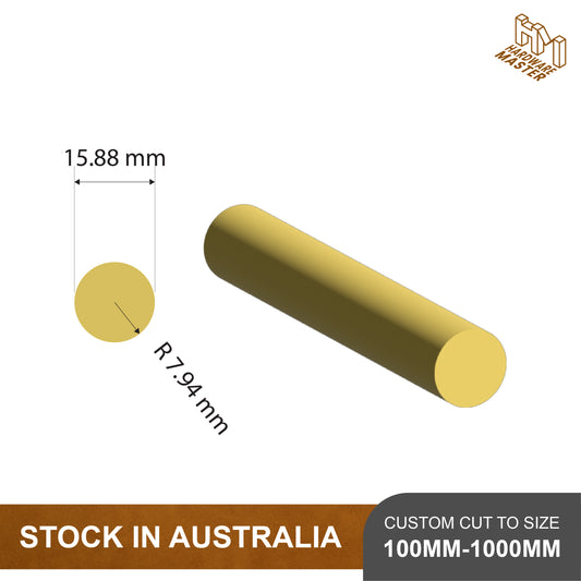 Brass Solid Rod – C385 Alloy | 15.88mm Diameter | Custom Lengths Available