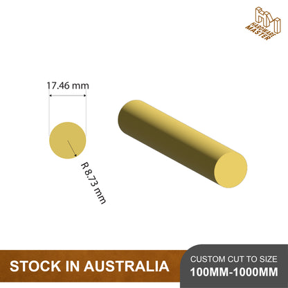 Brass Solid Rod – C385 Alloy | 17.46mm Diameter | Custom Lengths Available