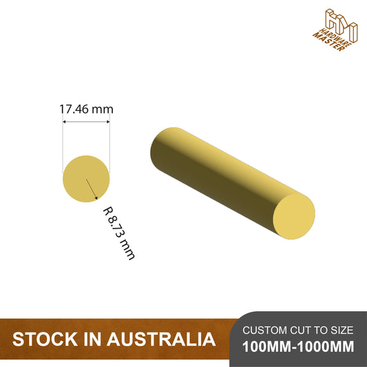 Brass Solid Rod – C385 Alloy | 17.46mm Diameter | Custom Lengths Available