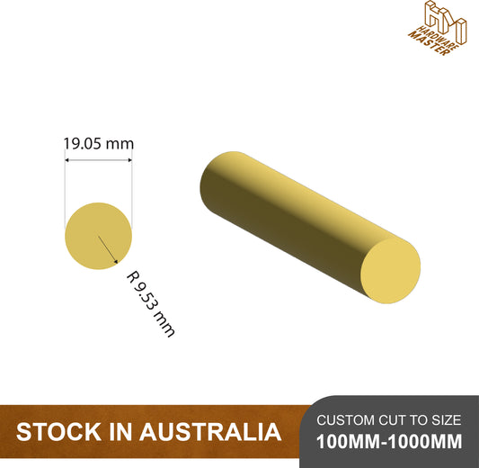 Brass Solid Rod – C385 Alloy | 19.05mm Diameter | Custom Lengths Available