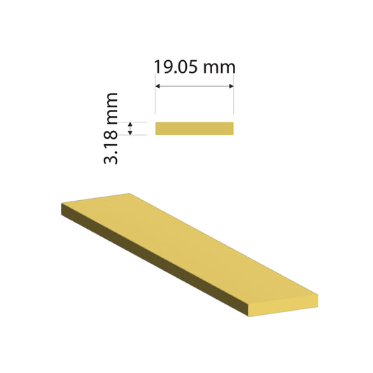 Brass Flat Bar 19.05mm x 3.18mm C380