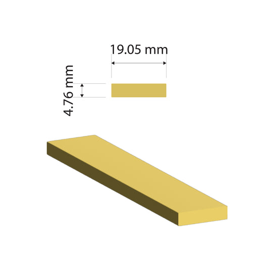 Brass Flat Bar 19.05mm x 4.76mm C380