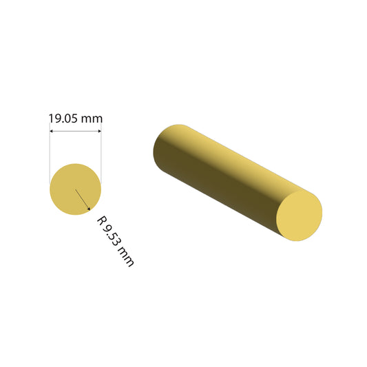 Brass Solid Rod C385 Alloy 19.05mm Diameter
