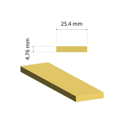 Brass Flat Bar | 25.4x4.76mm | C380 Alloy | Custom Length