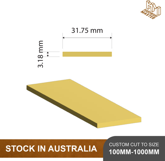 Brass Flat Bar | 31.75mm x 3.18mm | C380 | Custom Lengths Available