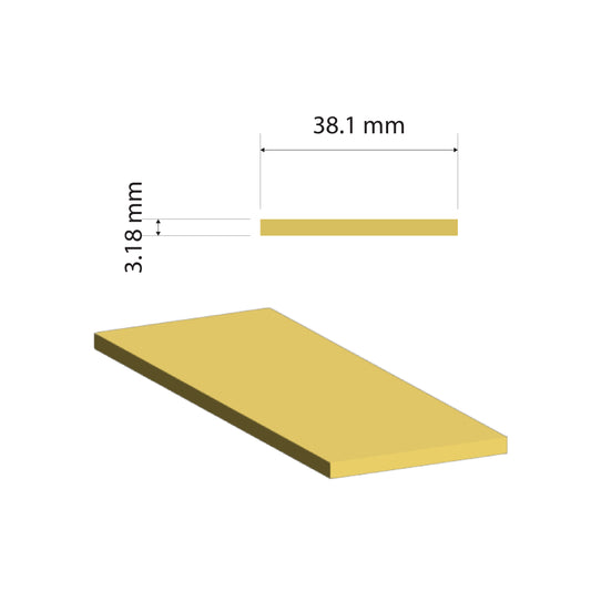 Brass Flat Bar | 38.1x3.18mm | C380 Alloy | Custom Length