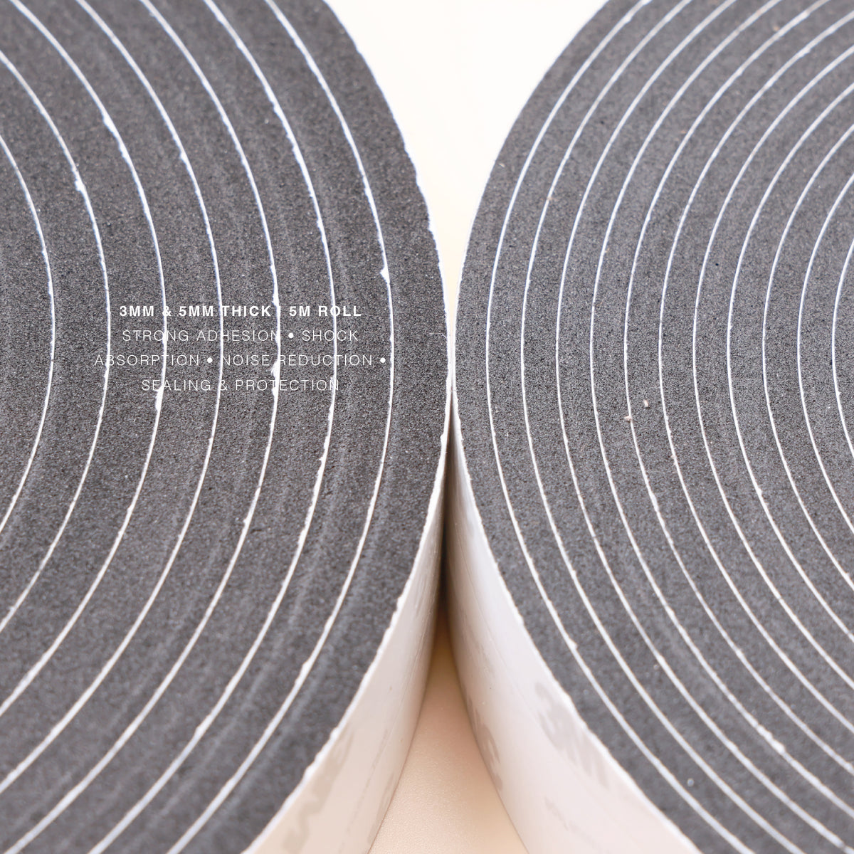 Self Adhesive EVA Foam Sealing Tape – Black | 3mm & 5mm | 5m Roll