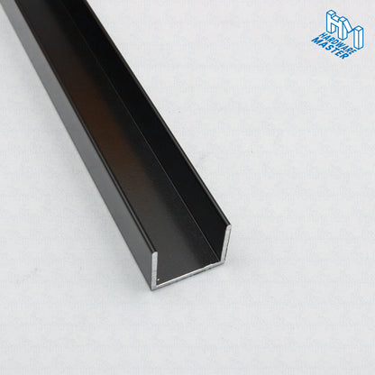 Black Aluminium U Channel | 28x25x1.5mm | 6063 T5 Alloy | Custom Length