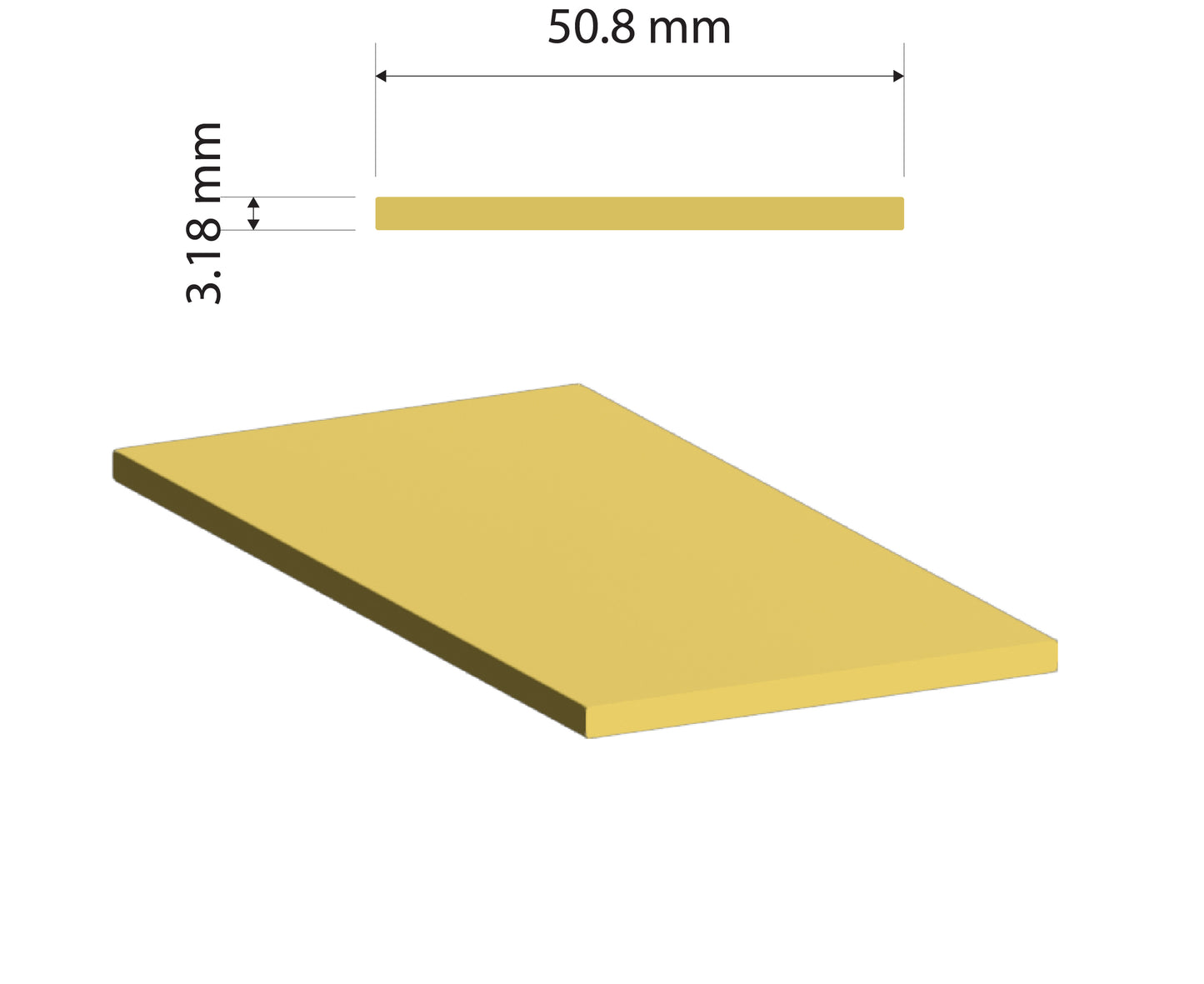 Brass Flat Bar 50.8mm x 3.18mm C380
