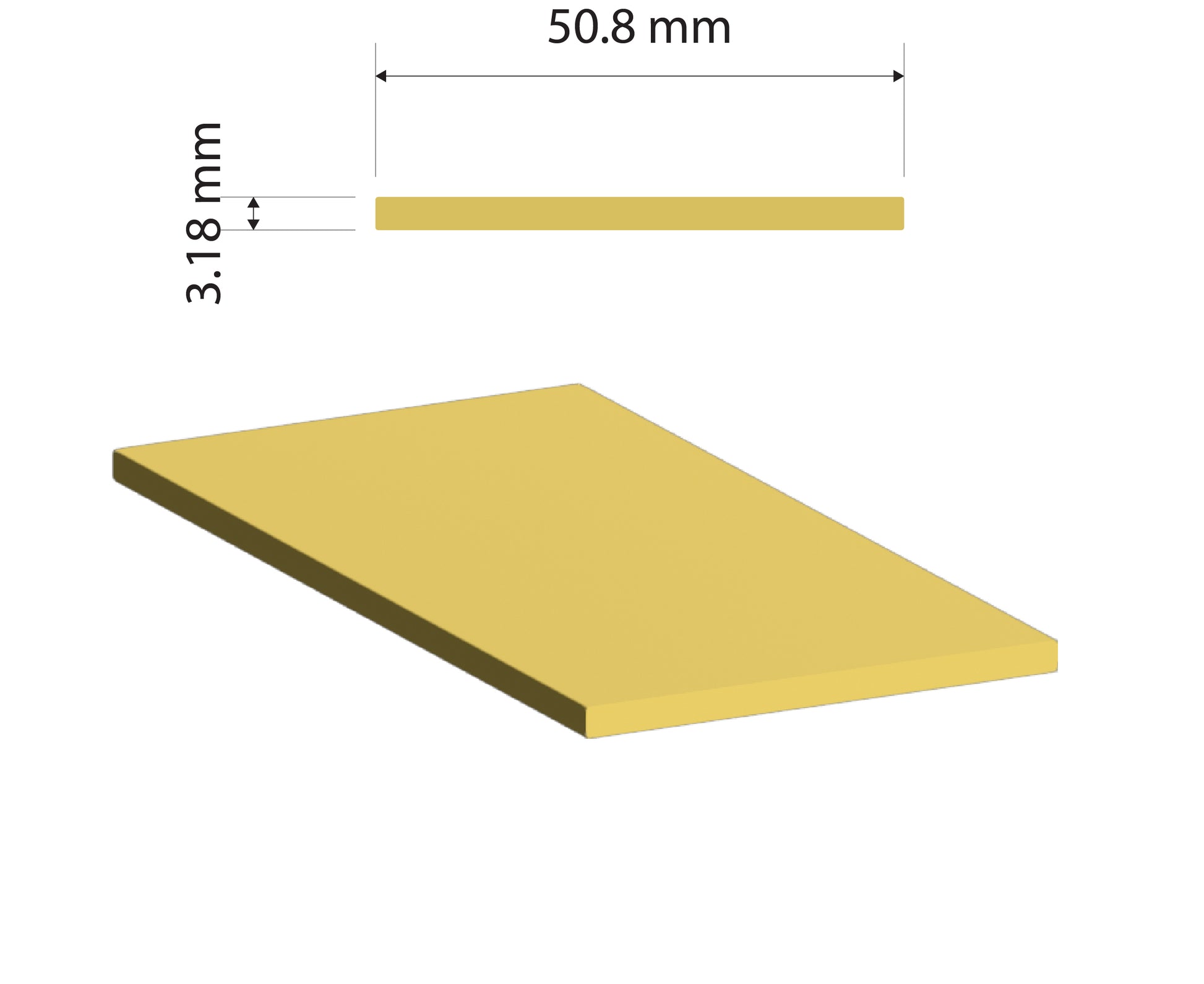 Brass Flat Bar 50.8mm x 3.18mm C380