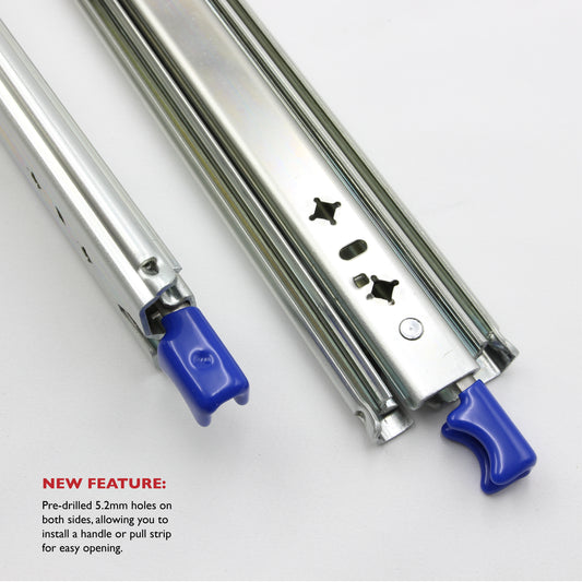 1 Pair | 800mm | 125kg Locking Drawer Slides | Full Extension Runners |  Medium Duty