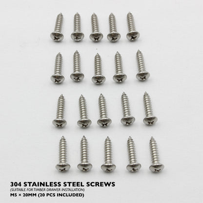 1 Pair | 800mm | 125kg Locking Drawer Slides | Full Extension Runners |  Medium Duty