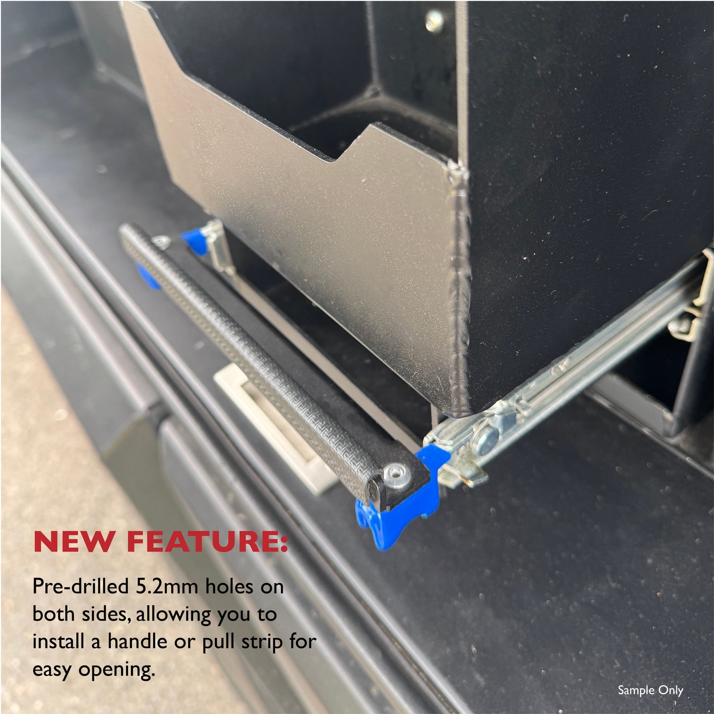 1 Pair | 800mm | 125kg Locking Drawer Slides | Full Extension Runners |  Medium Duty