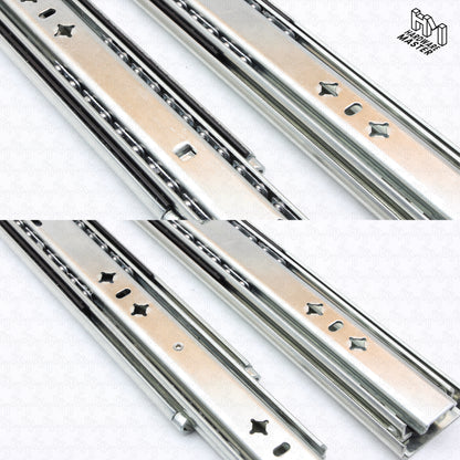 125kg Locking Drawer Slides | 1 Pair | Medium Duty | Full Extension Runners