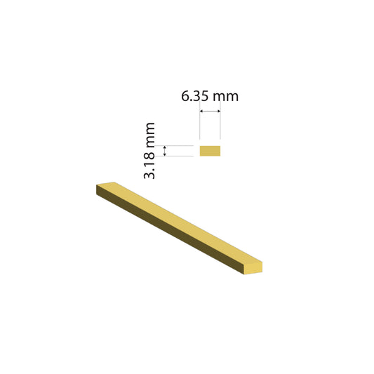 Brass Flat Bar | 6.35x3.18mm | C380 Alloy | Custom Length