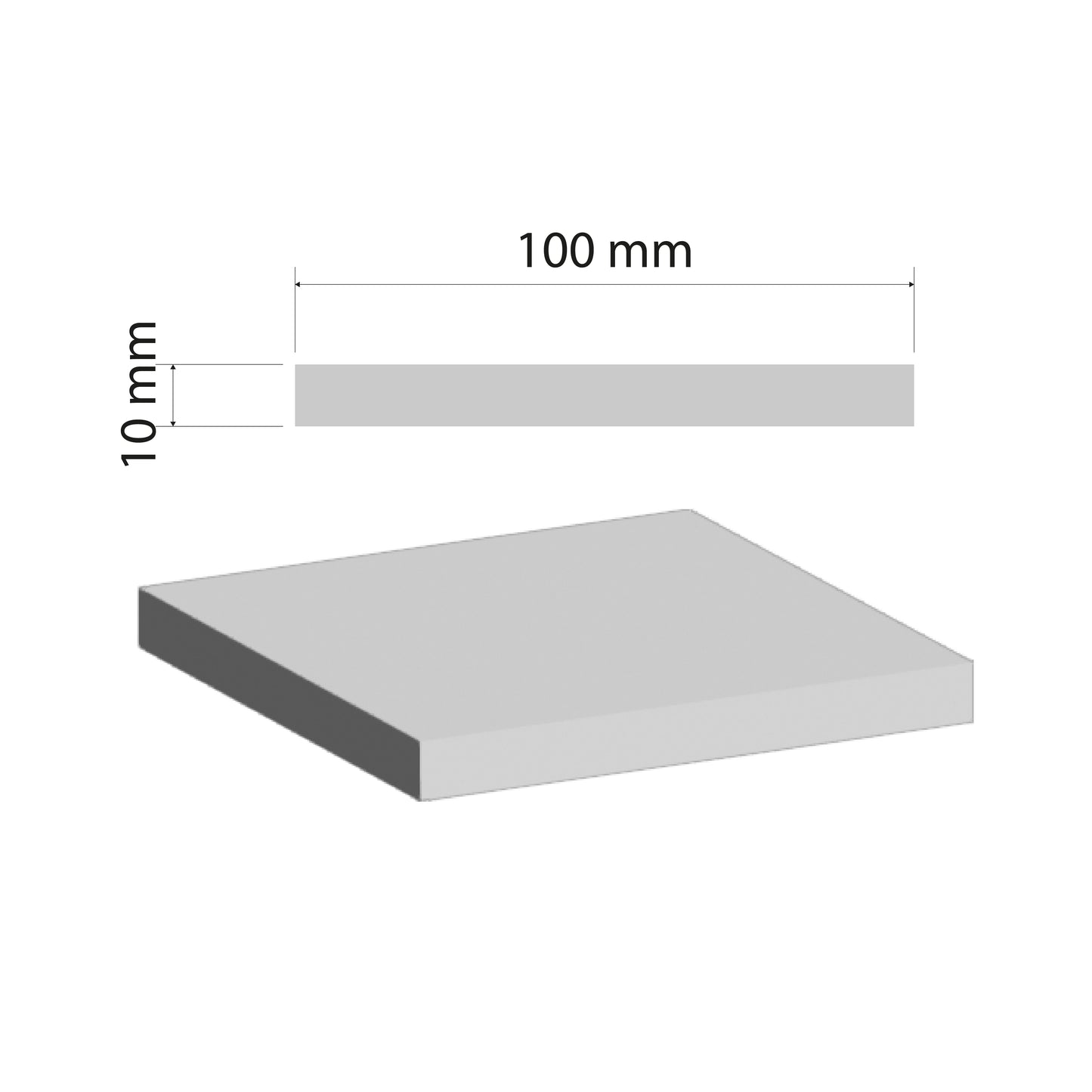 Aluminium Flat Bar | 100x10mm | 6060 T5 Alloy | Custom Length