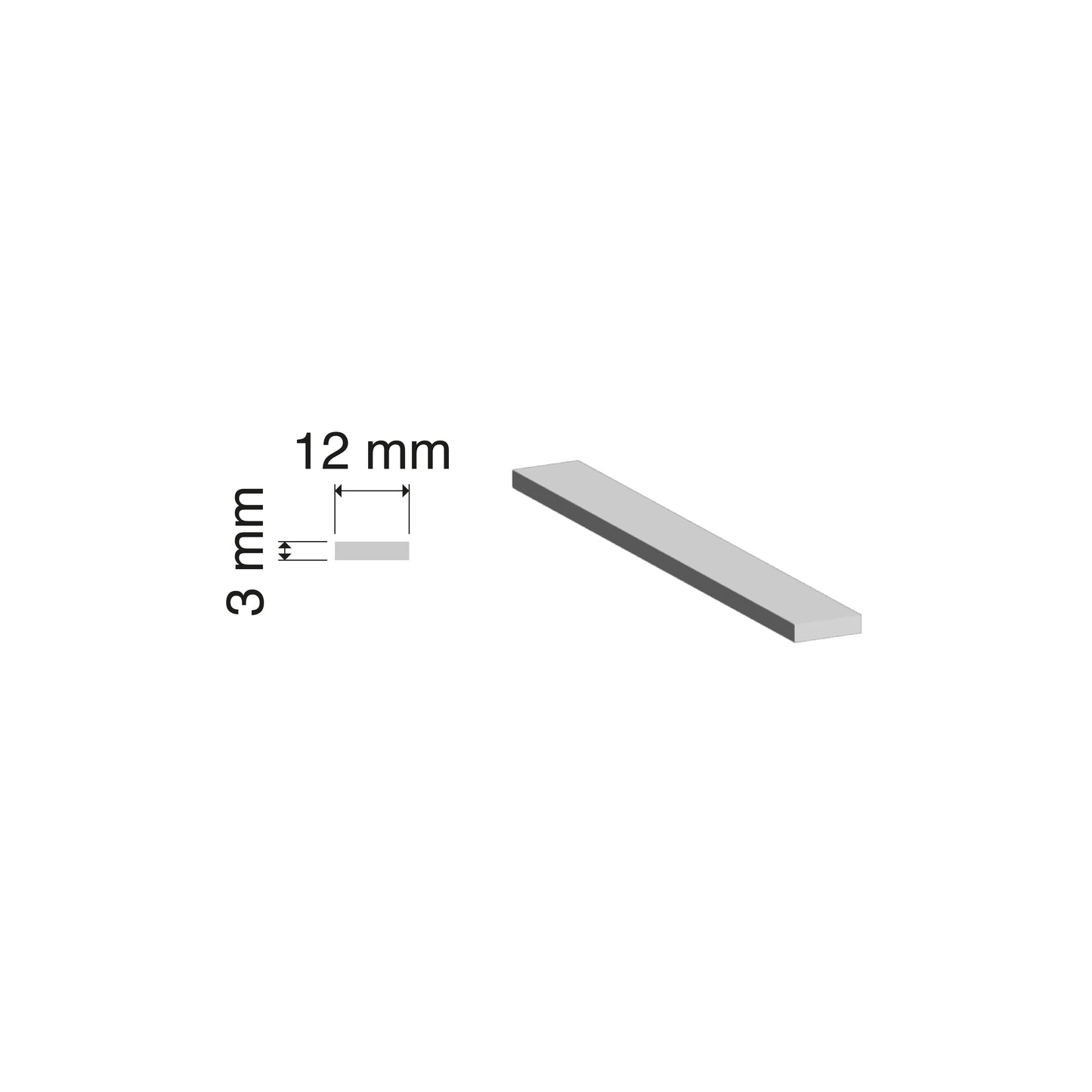Aluminium Flat Bar | 12x3mm | 6063 T5 Alloy | Custom Length