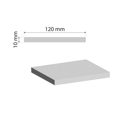 Aluminium Flat Bar | 120x10mm | 6063 T5 Alloy | Custom Length