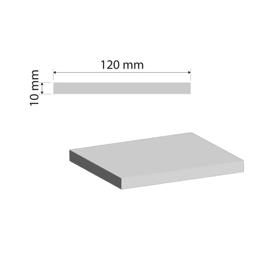 Aluminium Flat Bar | 120x10mm | 6063 T5 Alloy | Custom Length