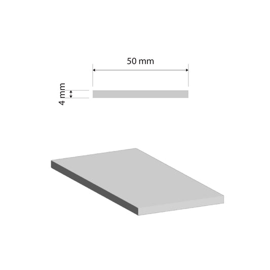 Aluminium Flat Bar | 50x4mm | 6060 T5 Alloy | Custom Length