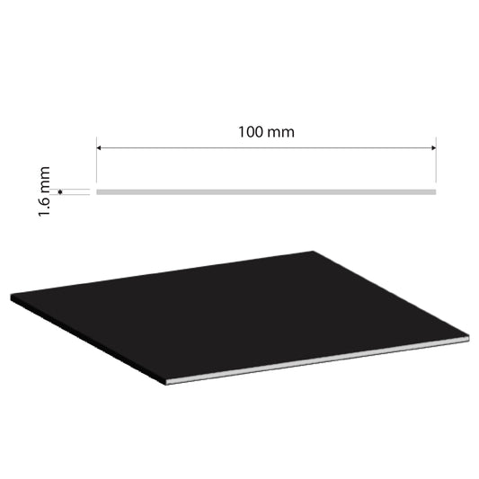 Black Aluminium Flat Bar | 100x1.6mm | 6063 T5 Alloy | Custom Length
