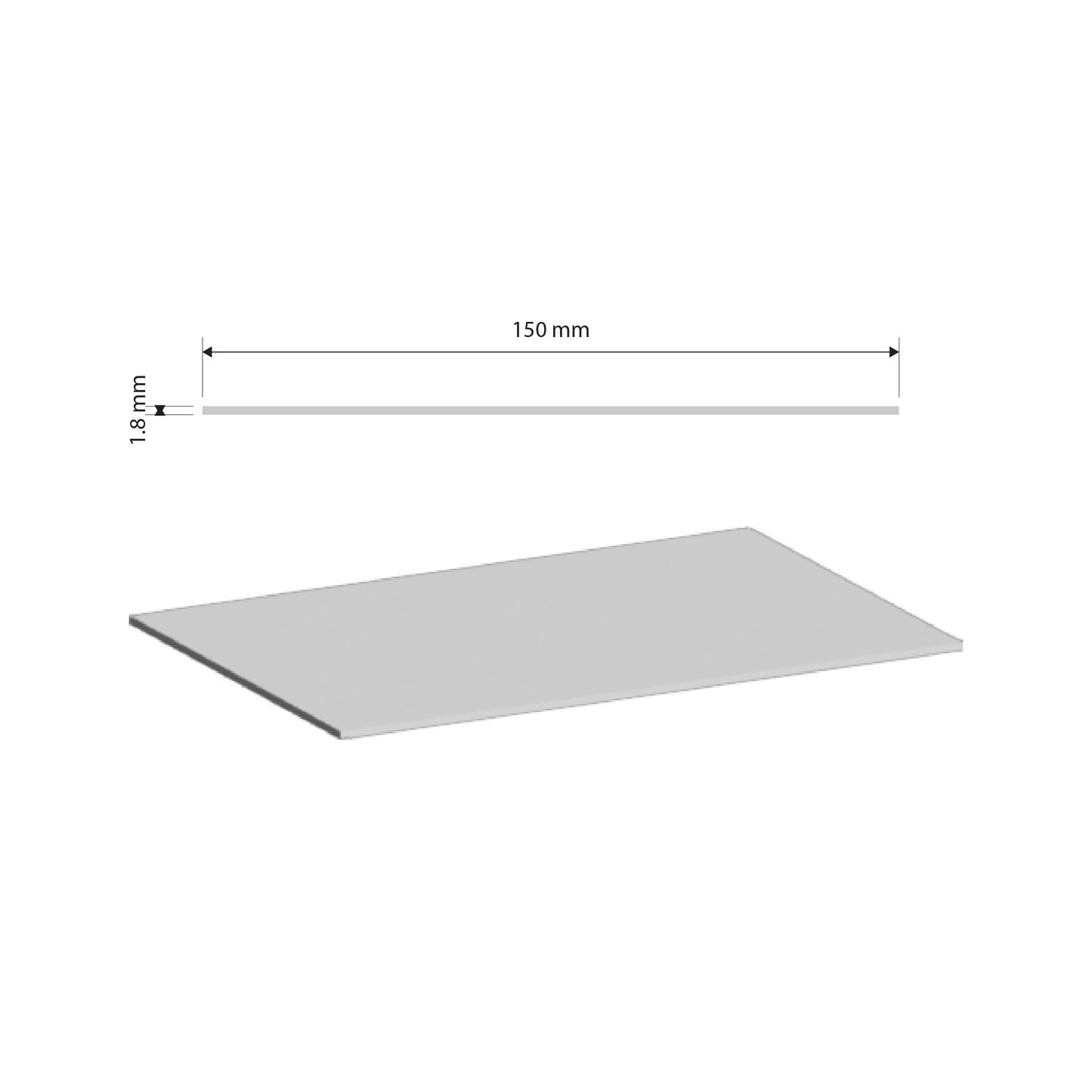 Aluminium Flat Bar | 150x1.8mm | 6063 T5 Alloy | Custom Length