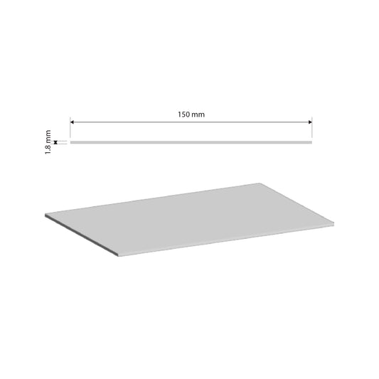 Aluminium Flat Bar | 150x1.8mm | 6063 T5 Alloy | Custom Length