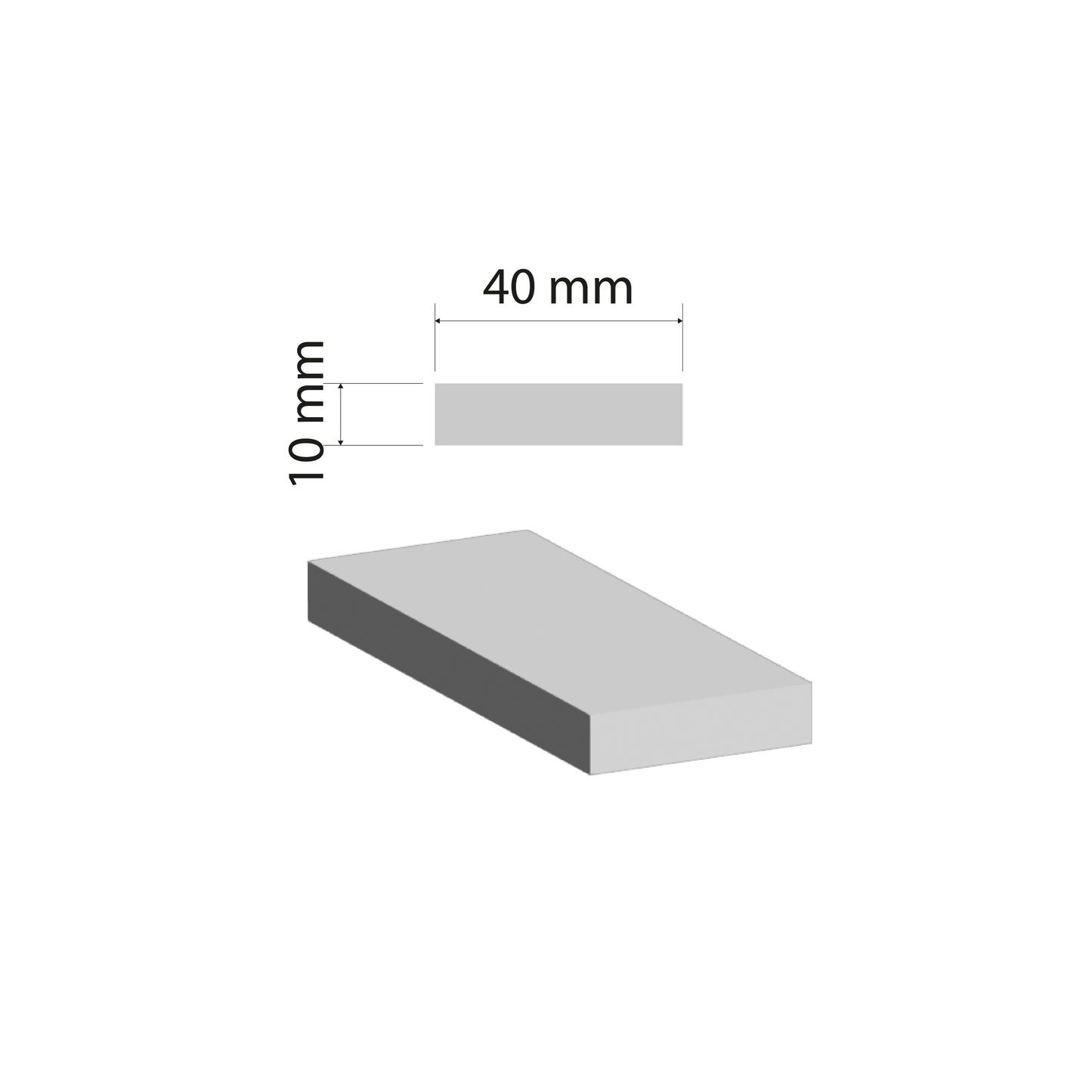 Aluminium Flat Bar | 40x10mm | 6060 T5 Alloy | Custom Length