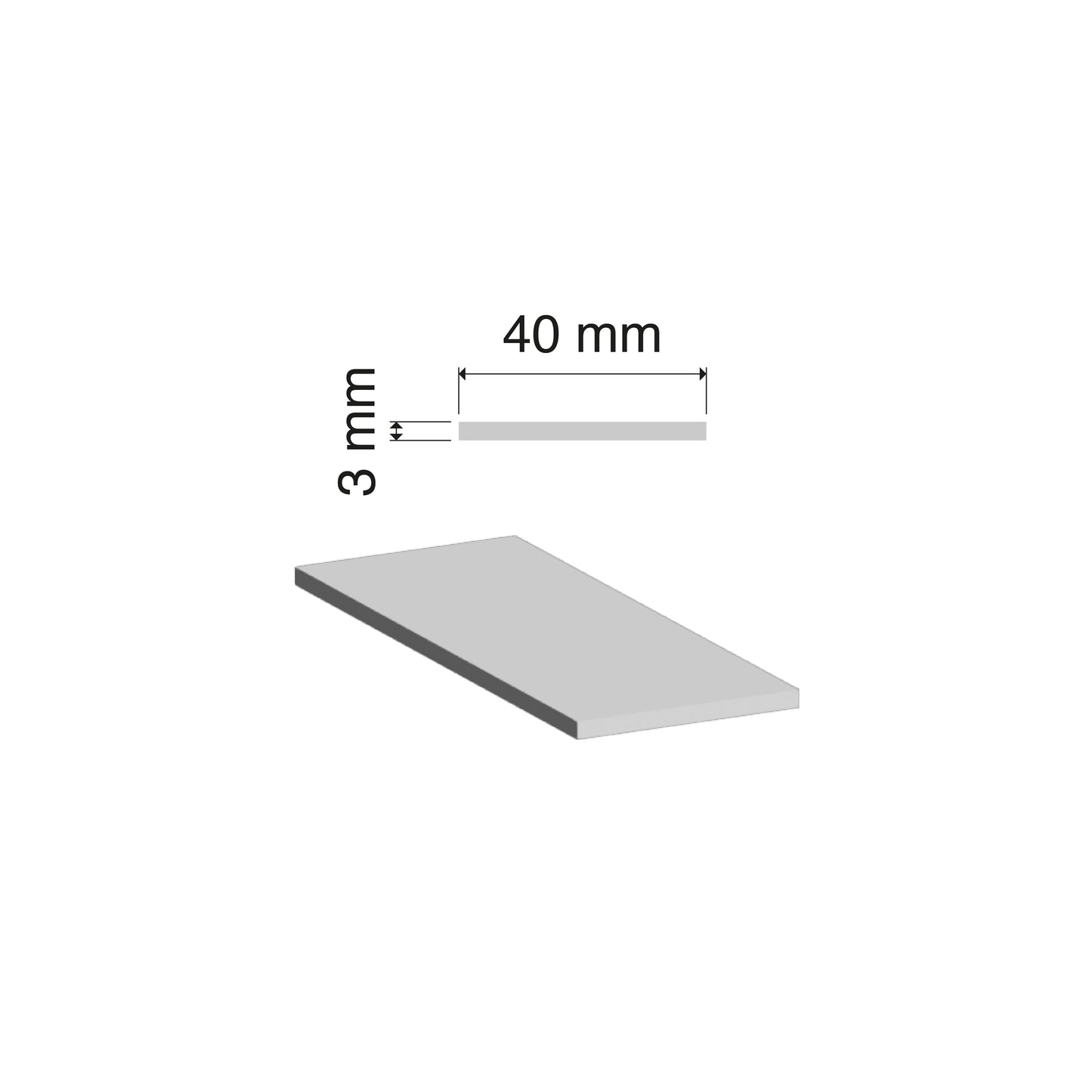 Aluminium Flat Bar | 40x3mm | 6063 T5 Alloy | Custom Length