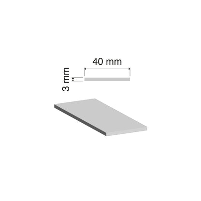 Aluminium Flat Bar | 40x3mm | 6063 T5 Alloy | Custom Length