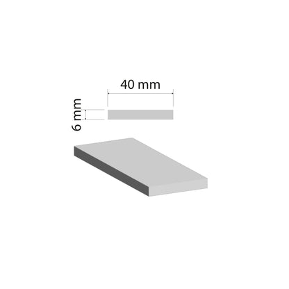 Aluminium Flat Bar | 40x6mm | 6060 T5 Alloy | Custom Length