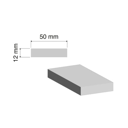 Aluminium Flat Bar | 50x12mm | 6060 T5 Alloy | Custom Length