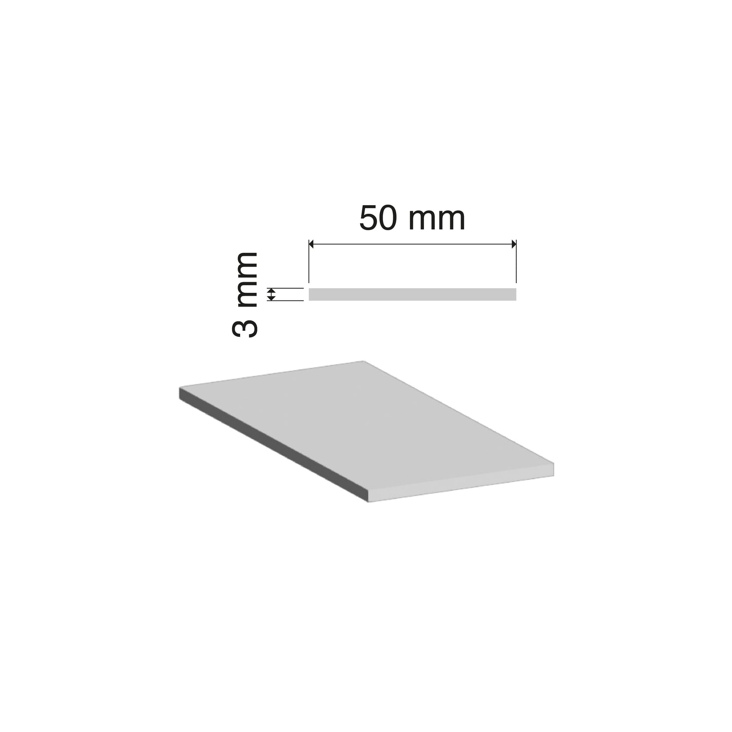 Aluminium Flat Bar | 50x3mm | 6060 T5 Alloy | Custom Length