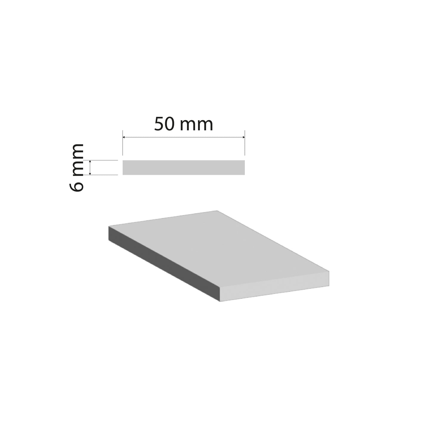 Aluminium Flat Bar | 50x6mm | 6063 T5 Alloy | Custom Length
