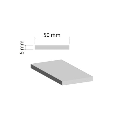 Aluminium Flat Bar | 50x6mm | 6063 T5 Alloy | Custom Length