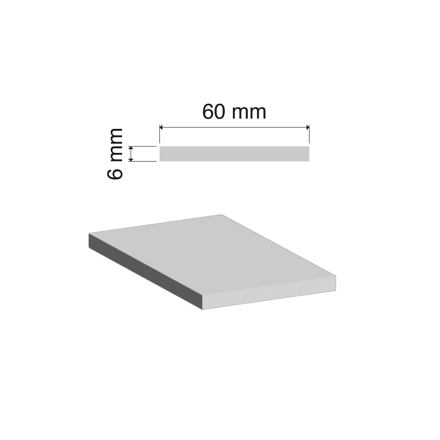 Aluminium Flat Bar | 60x6mm | 6060 T5 Alloy | Custom Length