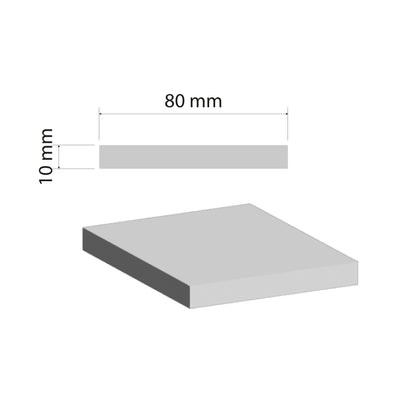 Aluminium Flat Bar | 80x10mm | 6060 T5 Alloy | Custom Length