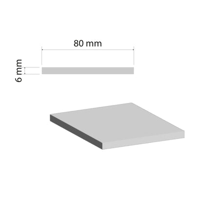 Aluminium Flat Bar | 80x6mm | 6060 T5 Alloy | Custom Length