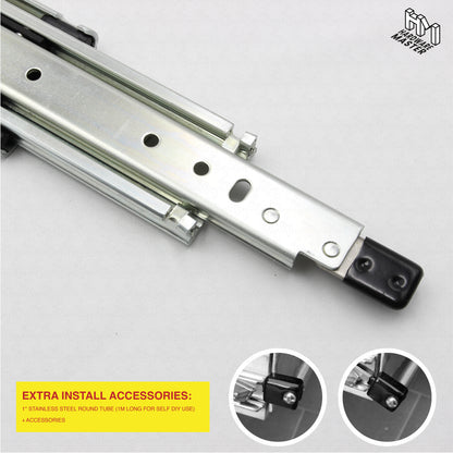 NEW | 227kg Locking Drawer Slides | One Pair | Heavy Duty | Full Extension Runners