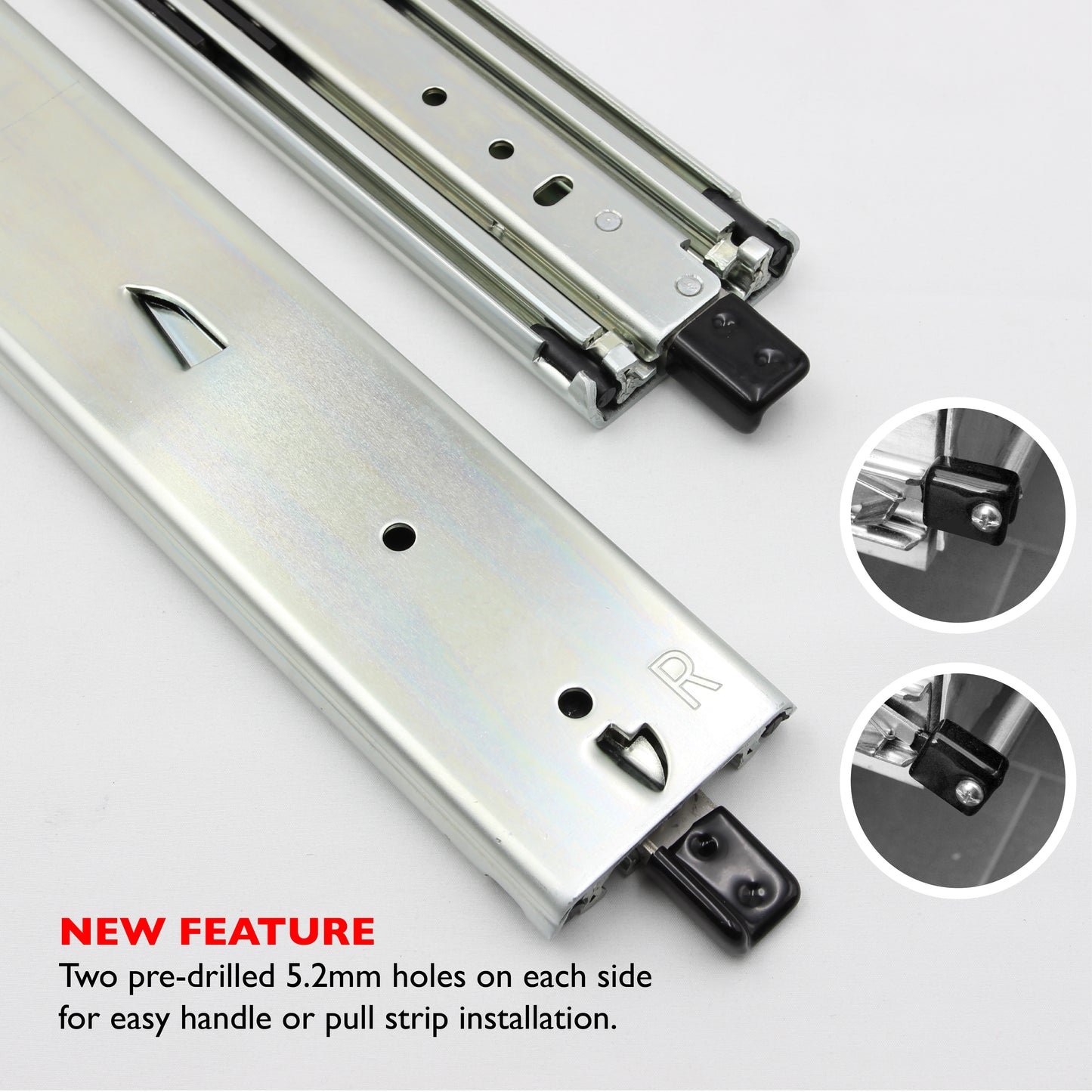 NEW | 227kg Locking Drawer Slides | One Pair | Heavy Duty | Full Extension Runners
