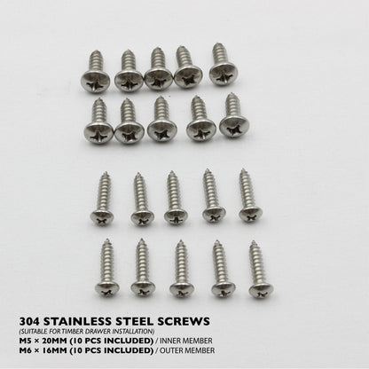 NEW | 227kg Locking Drawer Slides | One Pair | Heavy Duty | Full Extension Runners