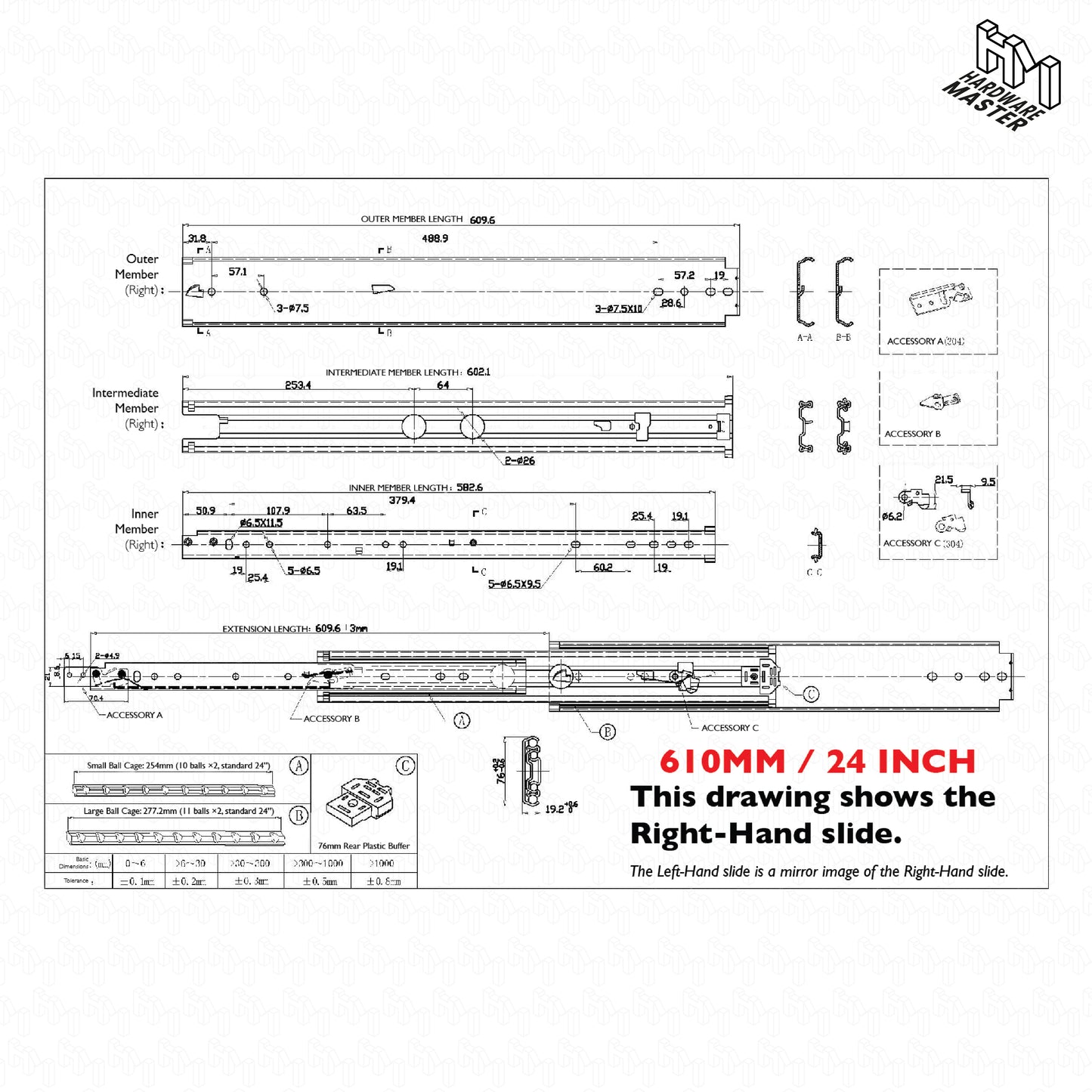 NEW | 227kg Locking Drawer Slides | One Pair | Heavy Duty | Full Extension Runners