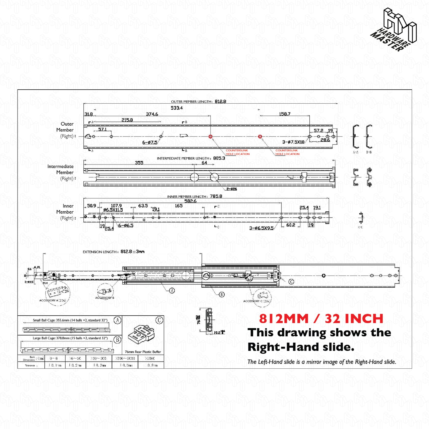 NEW | 227kg Locking Drawer Slides | One Pair | Heavy Duty | Full Extension Runners
