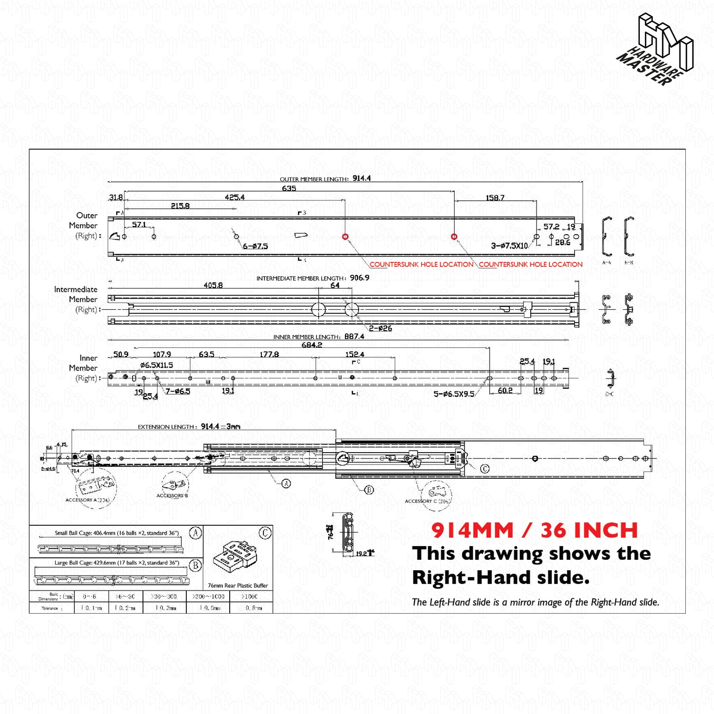 NEW | 227kg Locking Drawer Slides | One Pair | Heavy Duty | Full Extension Runners