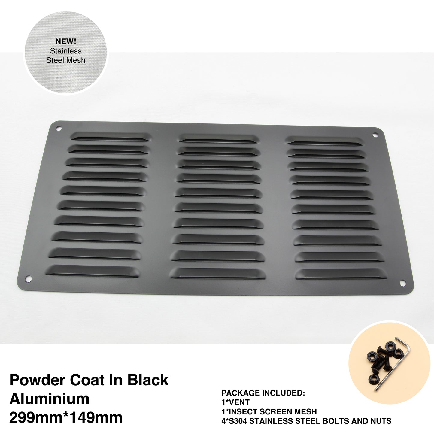 Louvered Vent Cover | Airflow Vent | Aluminium | RV Ventilation Grille Vent | (Multiple Sizes)