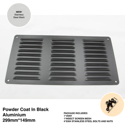 Louvered Vent Cover | Airflow Vent | Aluminium | RV Ventilation Grille Vent | (Multiple Sizes)