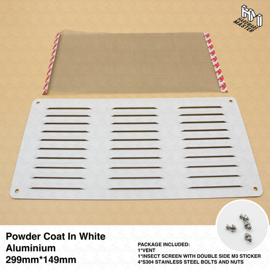 Aluminium Air Vent Caravan Vent White 149mm x 299mm | RV Ventilation Grill