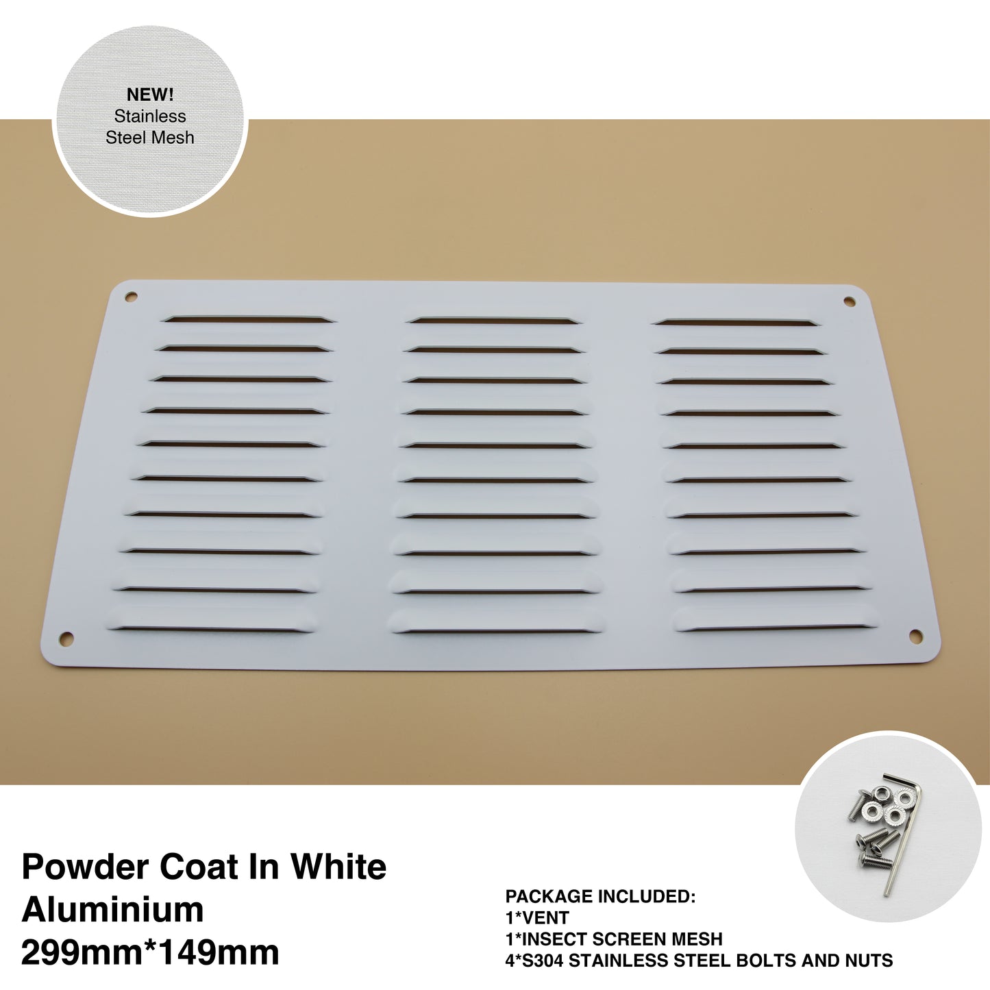 Louvered Vent Cover | Airflow Vent | Aluminium | RV Ventilation Grille Vent | (Multiple Sizes)