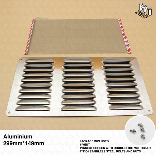 Aluminium Air Vent Caravan Vent Silver 149mm x 299mm | RV Ventilation Grill